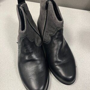NAOT suede and leather two-tone booties